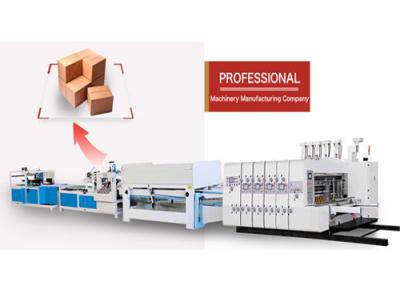 China Full automatic high speed flexo printing slotting rotary die cutting link line for sale