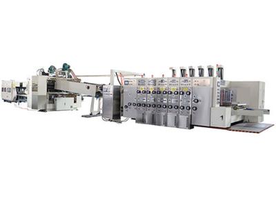 China Full automatic high speed flexo printing slotting rotary die cutting link line for sale