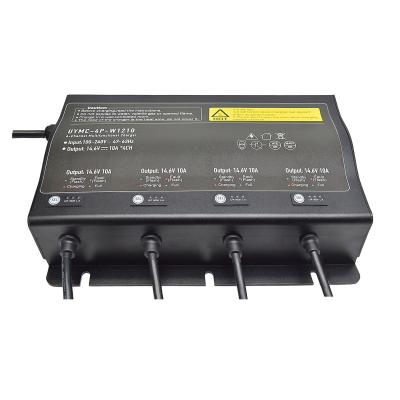 China UYMC-4P 4 channel 12V 10A marine lithium Lipo AGM waterproof battery charger for sale