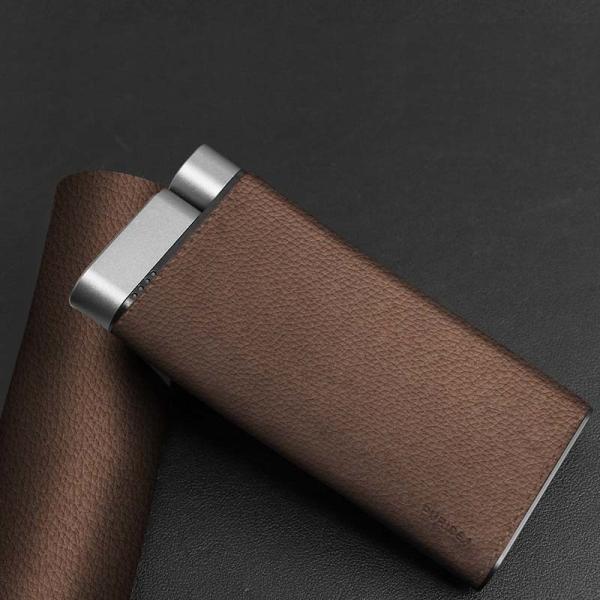 Quality Sleek Efficient PD Power Bank Leather Finish Patent Design Lighter Style for sale