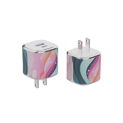 China Compact Dual USB PD35W GaN Wall Charger Leather Shell Powerful for sale