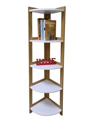 China Painting MDF Wooden Corner Bookshelf With Five Layers White 46*35.5*160CM for sale
