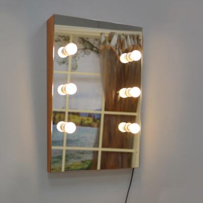 Chine miroir lumineux en bois solide de mur de l'adaptateur 5mm de tête d'impact d'ampoule de 6pcs LED à vendre