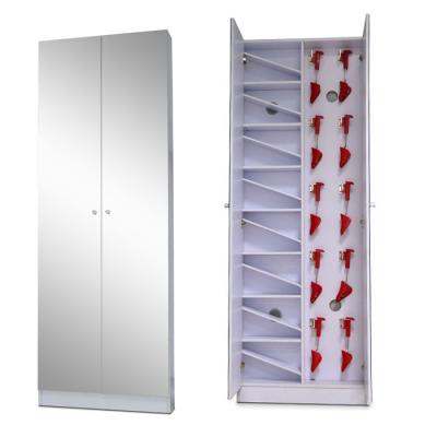 China 13 Pairs 180cm Mirrored Shoe Cabinet Space Saving Furnitures for sale