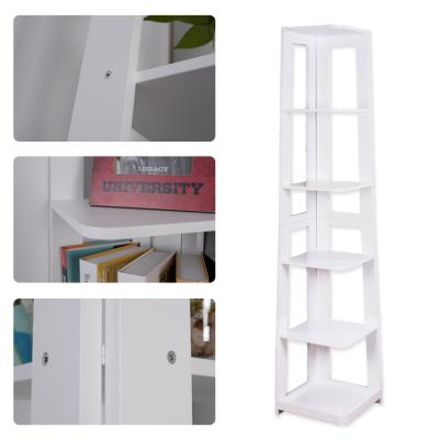 China 190CM Trapezoidal 5 Story Corner Ladder Bookshelf for sale