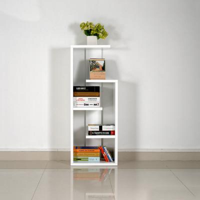 China Living Room White 120cm E1 MDF Wooden Corner Bookshelf for sale