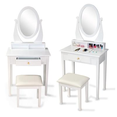 China ISTA Test MDF NC Painting Solid Wood Dressing Table With Mirror for sale