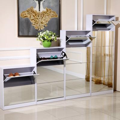 China 40 Pairs Size E1 MDF Shoe Rack Bracket KD Package With Mirror for sale