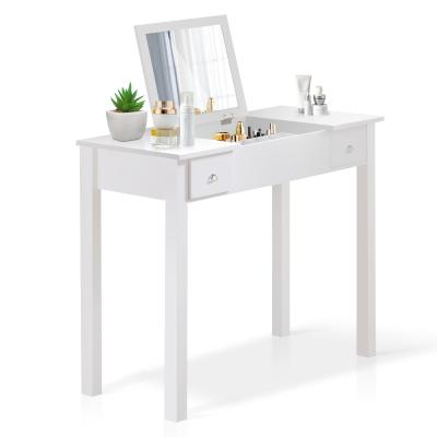 China Width 40cm MDF Panel Makeup Dressing Tables E1 With Mirror Stool for sale