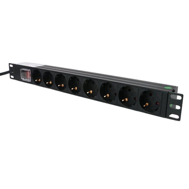 MT-6101 1U 19" Rack Mount 6 way Euro Type Network Server Cabinet 8 Ports 19inch rack mount Euro PDU