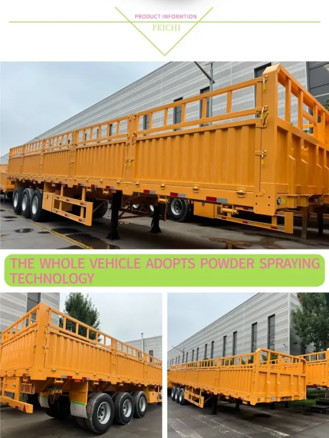 2024 Brand Feichi New High Quality 3 4 Axles Loading 60t-100t Sidewall Fence Cargo Semi Trailer for Sale Price