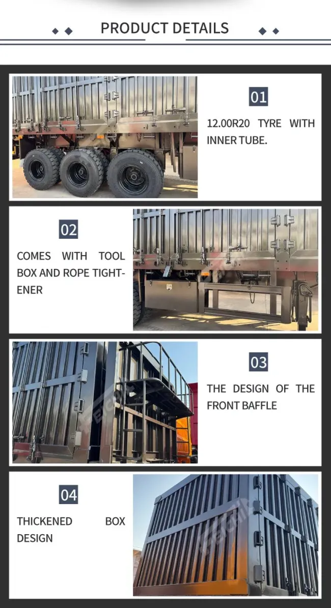 Factory Supply 3 Axle Cargo Box Type Semi-Trailer Carbon Steel 40 Tons Fully Enclosed Transport Cargo Van Semi-Trailer for Sale