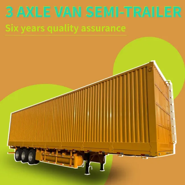 Feichi Brand of 3axle of Curtain Trailer 40 Foot Van Box Semi Trailer for Cargo Transport for Sale