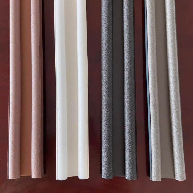Under door draft stopper product demonstration showing installation and material details