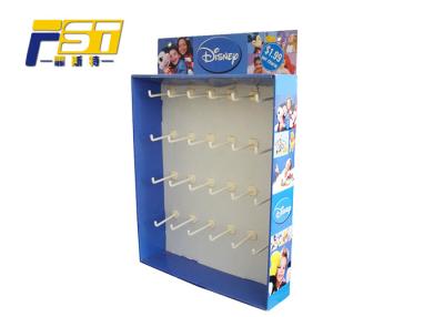China Cardboard Paper Side Wing Display , Size Customized Counter Hook Display Stand for sale