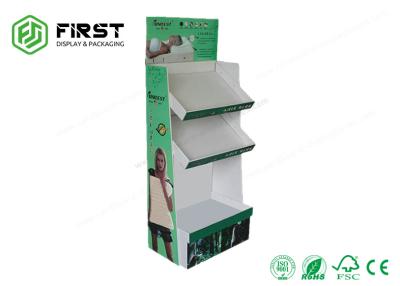 China Advertising Portable Cardboard Floor Displays Stands Corrugated Display With 3 Layers for sale