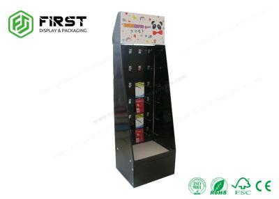 China Custom Matte Black Folding Corrugated Cardboard POP Displays Hook Display for sale