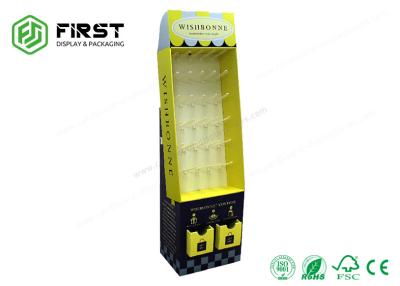 China Suporte de exposição do assoalho da caixa de Logo Printed Customized Recyclable Corrugated com ganchos plásticos à venda