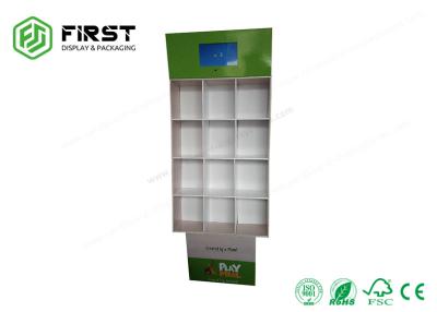 China CMYK que imprime o suporte de exposição Eco-amigável feito-à-medida do assoalho do POP do cartão ondulado à venda