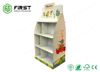 China Supermarket Portable Customized Printing Recyclable Corrugated Floor Paper Display Rack for sale