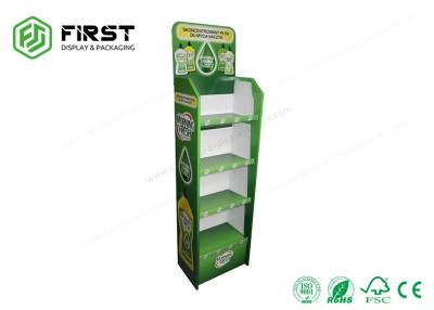 China El buen POP de impresión modificó el soporte de exhibición para requisitos particulares acanalado reciclable del estante de la cartulina del piso en venta