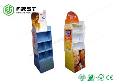 China Customized Printing Advertising Cardboard Display Stand , Foldable POP Cardboard Display Shelf for sale