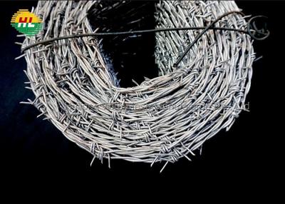 China Galvanised Steel 100m Barbed Wire , 1.6mm Reverse Twist Barbed Wire for sale