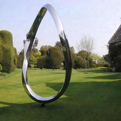 China Customize Mirror Metal Art Sculptures Crafts Water Pond And Grass Decoration en venta