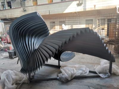 China Wave Folding Outdoor Metal Art Sculpture , Pool Installation Stainless Steel Metal Sculpture for sale