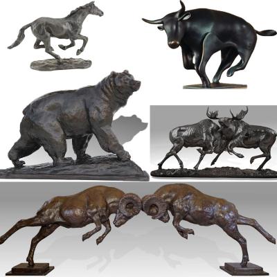 China Cast Copper Indoor Metal Sculptures Handicraft Works Outdoor Animal Garden Statues for sale