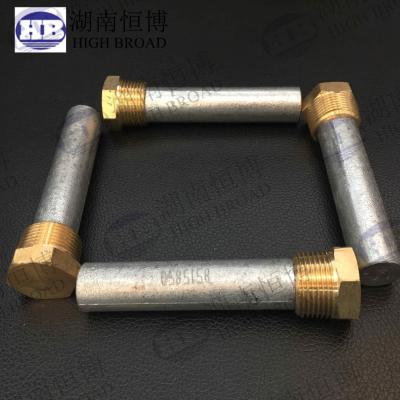 China GM and Detroit Diesel engine zinc anode rod with brozen caps , rod Shape for sale