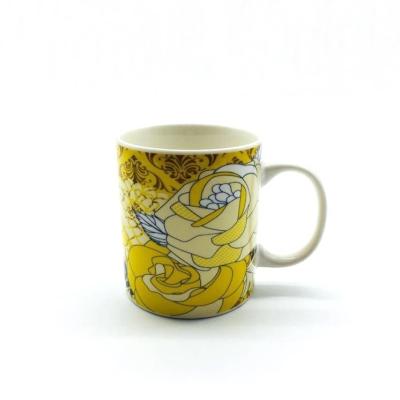 China Customized Color SGS Approve 11oz Ceramic Drinking Mugs , Ceramic Beer Glass for sale