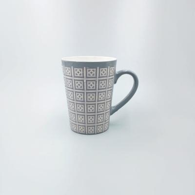 China Nueva taza de café de la porcelana de hueso 16oz de la taza barata de cerámica de la pantalla de seda en venta