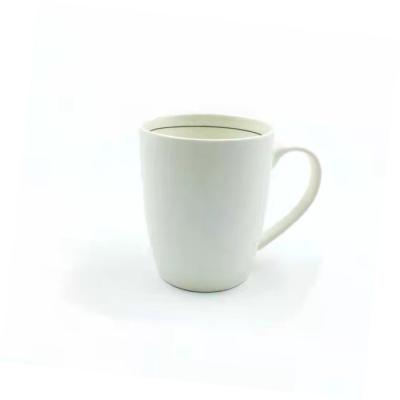 China anti High Temperature 400ml 14oz White Ceramic Mugs , Matte White Coffee Mugs for sale