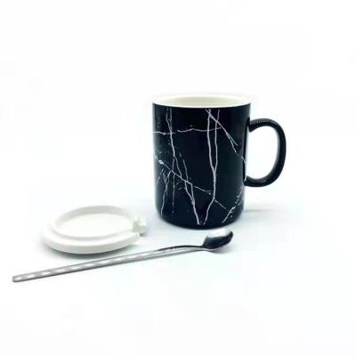 China 400ml Stylish Elegant Black Ceramic Coffee Cups , 14 Oz Coffee Tumbler for sale