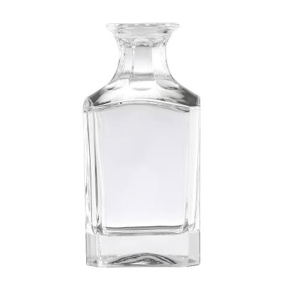 China OEM/ODM Welcome 2021 Amazon Square Whiskey Decanter 750ml Lead-free Glass Wine Bottle for sale