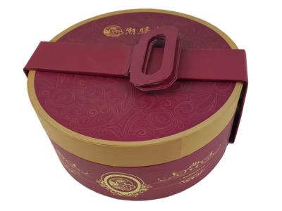 中国 Rigid Cardboard Material Brown Color Customized Design Round Shape Box Packaging with the Paper Ribbon Printing 販売のため