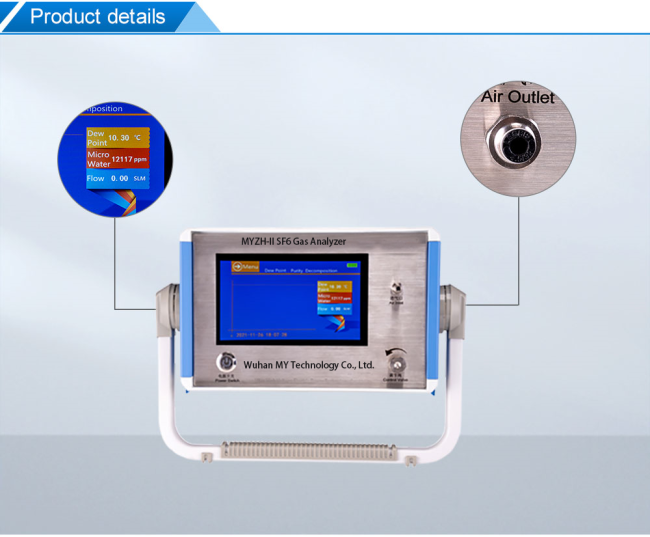 SF6 Gas Analyzer front panel display and controls