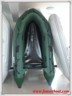 China Barco inflável chinês para 4 o assoalho da madeira compensada do PVC da pessoa 0.9mm à venda