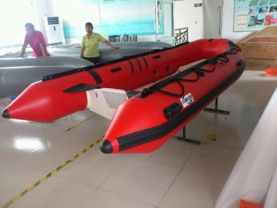 China Small 0.9mm PVC Rigid Hull Inflatable Boat 6 Person With Front Locker for sale