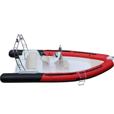 China RIB 680B Hypalon Fiberglass Fishing Inflatable Rigid Boat With Outboard for sale