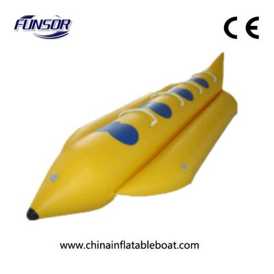 China Yellow Lovely And Durable Inflatable Banana Boat For 6 People To Match for sale