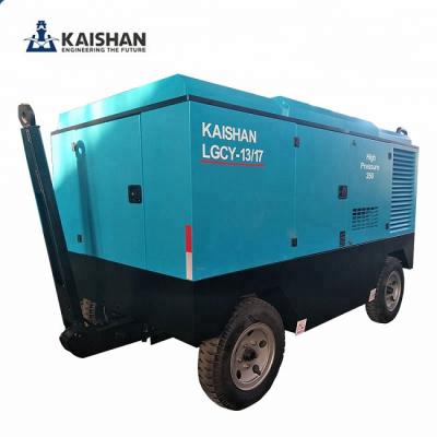China 18bar Portable Air Compressor Diesel Engine 385cfm Mining Use With Jack Hammer for sale