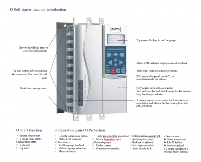 5.5kw To 500kw Bypass Soft Starter 0