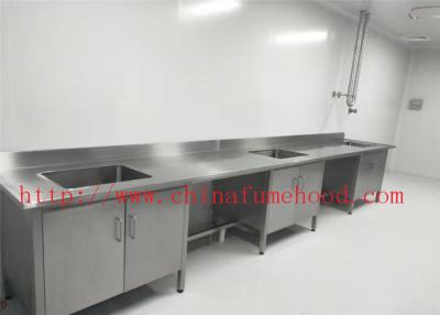 China Customize Made 304 Stainless Steel Lab Furniture Popular Stainless Steel Sink Bench Cleaning Work Bench for sale