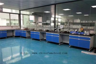 China Mobília química do laboratório do punho da liga de alumínio, mobília de madeira fenólico do laboratório de 3000 milímetros do comprimento azul à venda