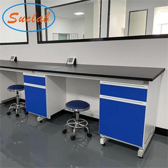 China Blue Practical Lab Workstation Bench , Multifunctional Lab Working Table for sale