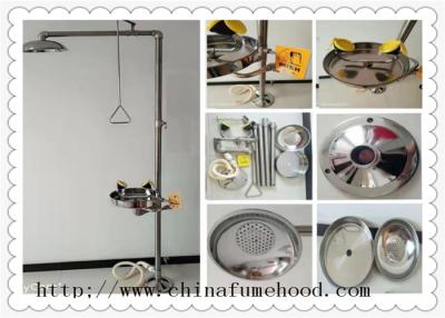 中国 シャワー、実験室のステンレス鋼の安全シャワーが付いている実用的な目の洗浄場所 販売のため
