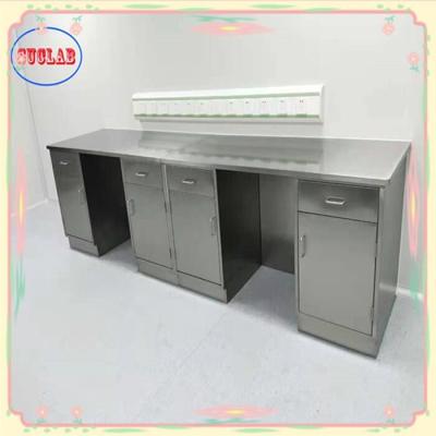 China Silver Finish And Style Laboratory Bench With Stainless Steel Cabinet for sale