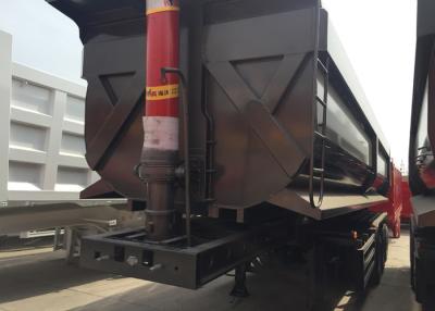 China Black Color Hydraulic 3 Axles Semi Truck Flatbed Trailer Transport Cargo for sale